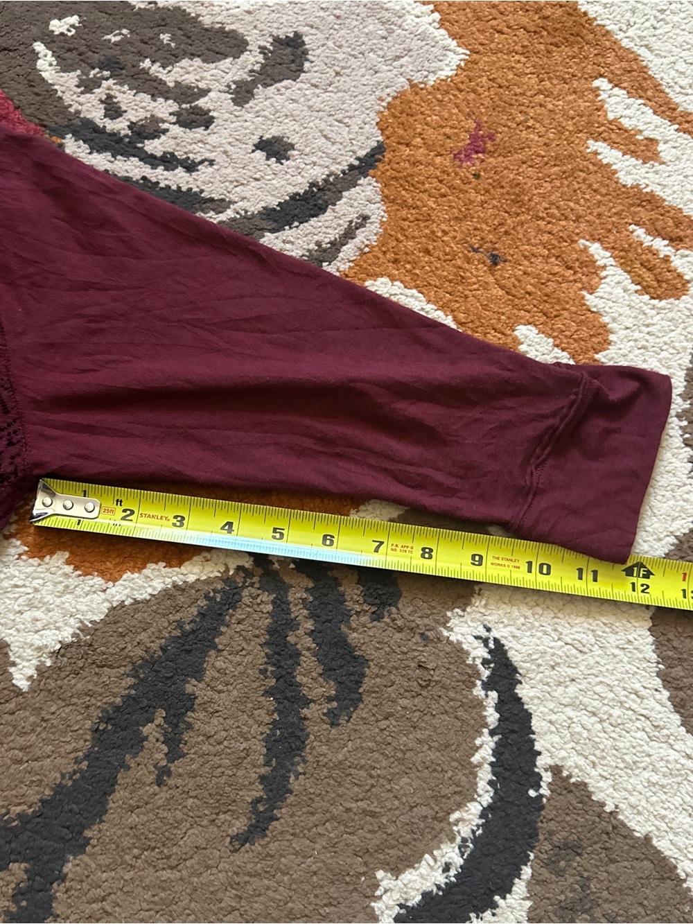 Hollister Burgundy Lace Henley Long Sleeve Top | Size S - Picture 8 of 8